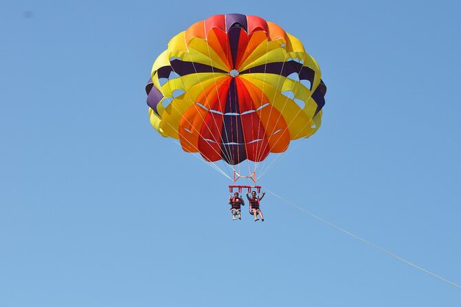 2 Hours Semi-submarine, and 3 Hours ATV Safari, Camel Ride, & Parachute-Hurghada - ATV desert safari: sand dunes, helmet on, instructor watching