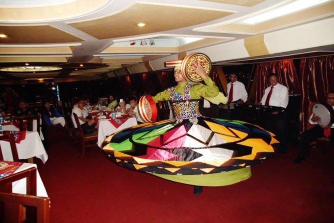 5 Stars Nile Dinner Cruise with Live Show include Transportation - Live Show Timing: Belly Dance, Folklore, and Tanura-Style Moments