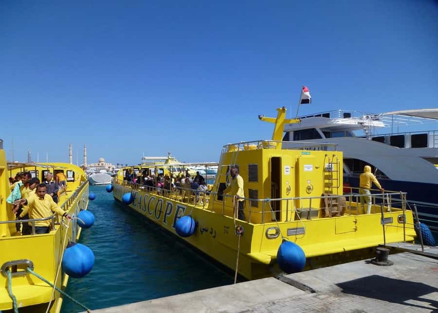 Cairo: Ain Sokhna Semi-Submarine with optional Transfer - 45 minutes on the underwater deck: air-conditioned, glass-walled, and very watchable
