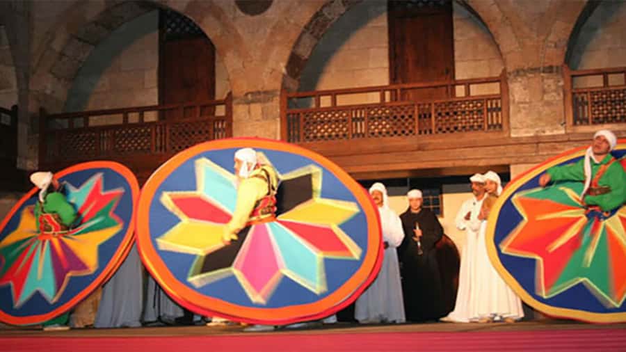 Cairo: Egyptian Heritage Tanoura Dancing Troupe Show - Darawish whirling: the spiritual finish and the mood shift