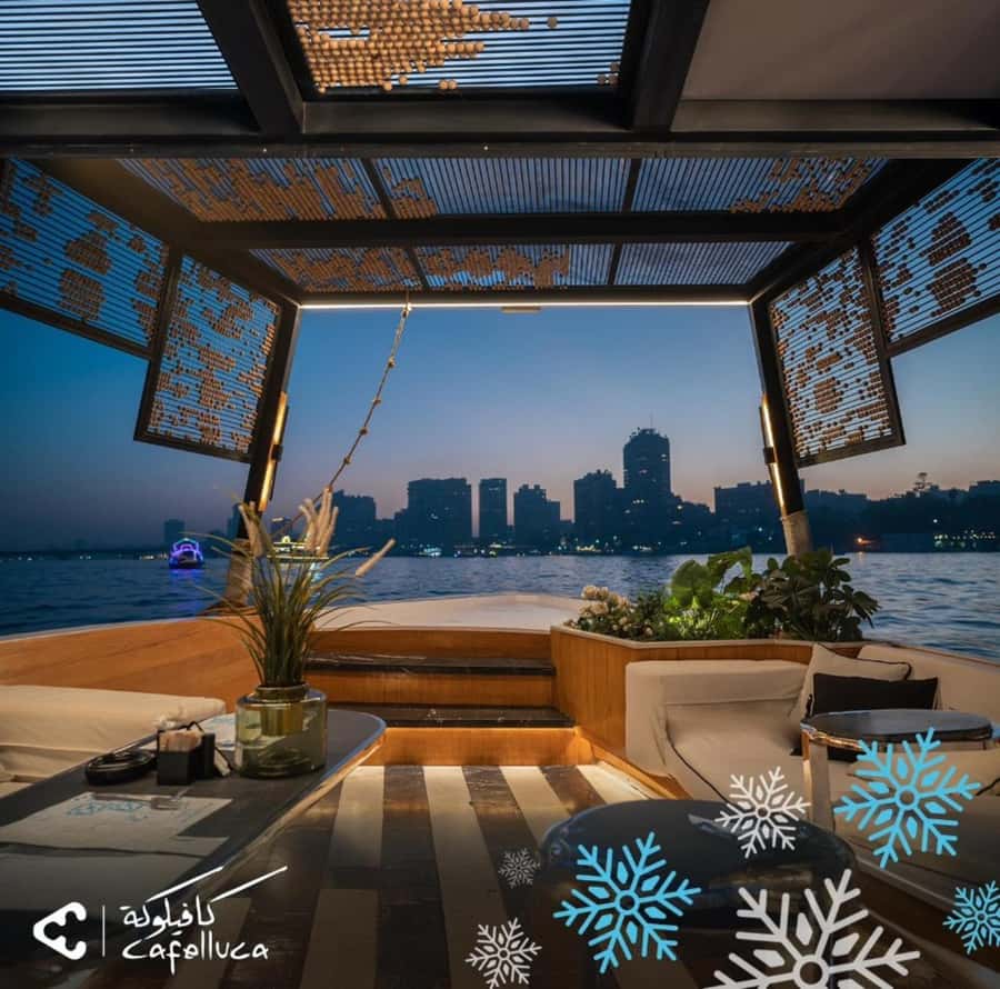 Cairo: Private Felucca Ride, All You Can Drink only - The onboard entertainment setup: TV and karaoke with an energetic vibe