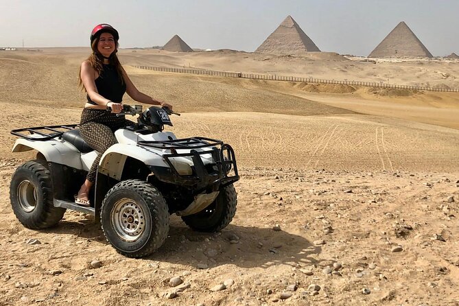 Camel Ride and ATV Quad Bike Around Giza Pyramids - Panorama Photo Time and the 3-Pyramids Angle