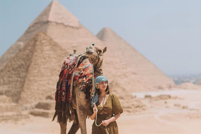 Day Tour to Giza Pyramids , sphinx ,With all the highlights - Great Pyramid of Khufu: Panorama Time and Camel Photo Ops