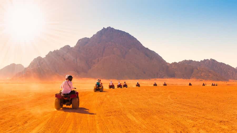 Desert Sunset Quad Bike ATV for 50Km, Oriental Show, Dinner, - The 30-minute intro turns into 25 km twice across rough terrain