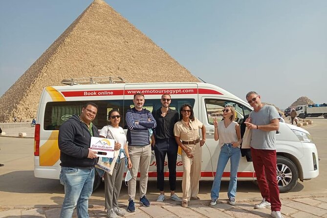Full Day: Giza Pyramids, Egyptian Museum & Khan Khalili Bazaar Tour - Panoramic view of the pyramids: the relief you didn’t realize you needed