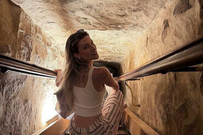 Full day to Giza Pyramids and Grand Egyptian Museum, And felucca - The Sphinx at Abou Al Hool Al Seiahi: guardian, limestone, and color traces