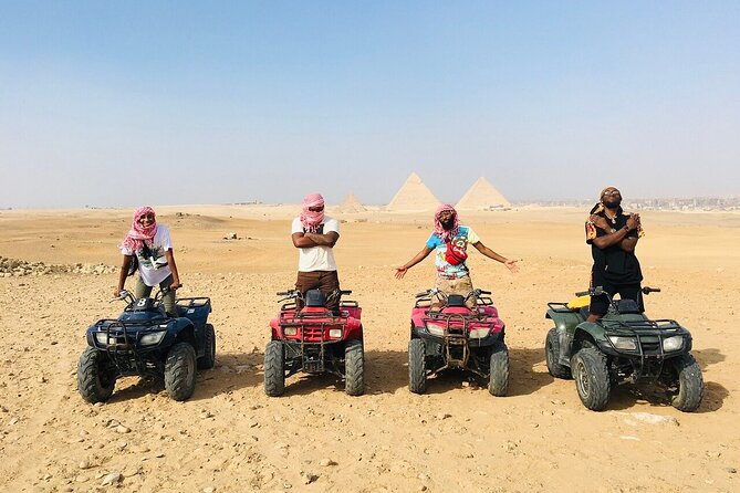 Giza Pyramids, Camel ride and Shopping with ATV Quad bike - Great Pyramid of Khufu stop: quick size context