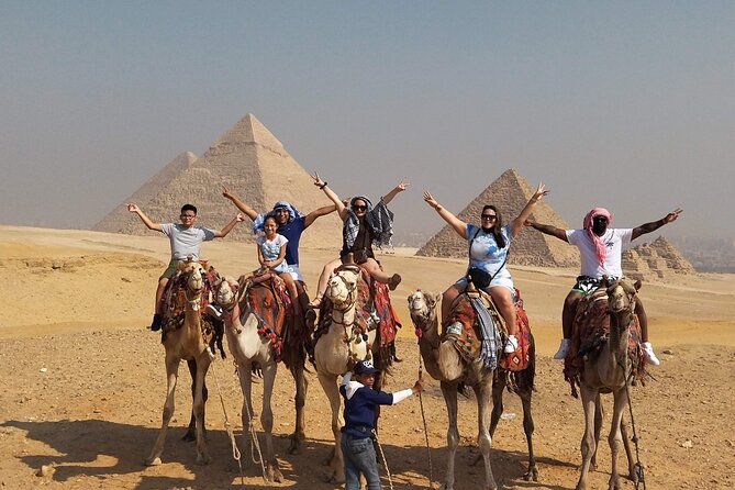 Giza Pyramids Private luxury tour, Lunch, Camel Ride & shopping - Getting to the plateau: pickup, A/C comfort, and skip-the-line entry