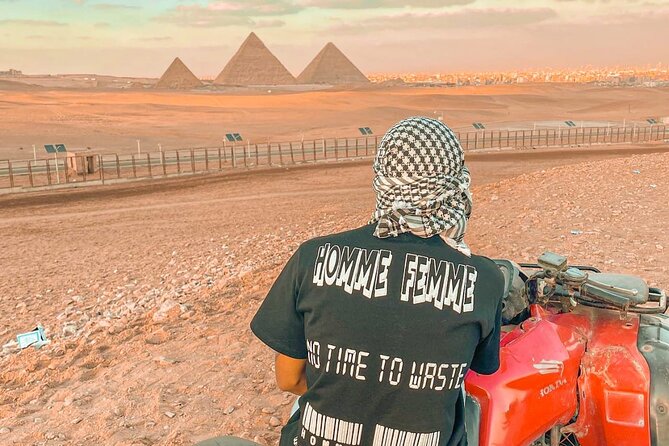 Giza Pyramids Sunset Tour with ATV Quad Bike Ride - Riding in the desert around Giza: the view stays with you