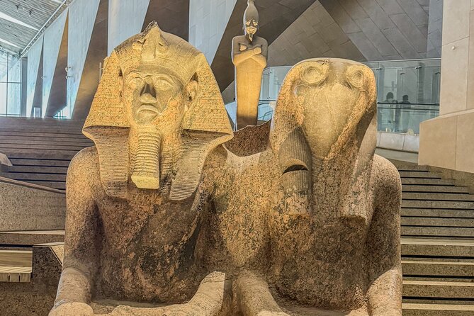 Grand Egyptian Museum and Pyramids of Giza Private Tour - Panoramic View: seeing the pyramids aligned (and the camel ride timing)