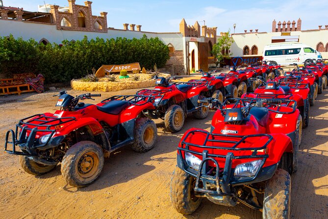 Hurghada Adrenaline Safari: ATV, Buggy, Camel, Dinner & Show - From Hurghada pickup to first dune training