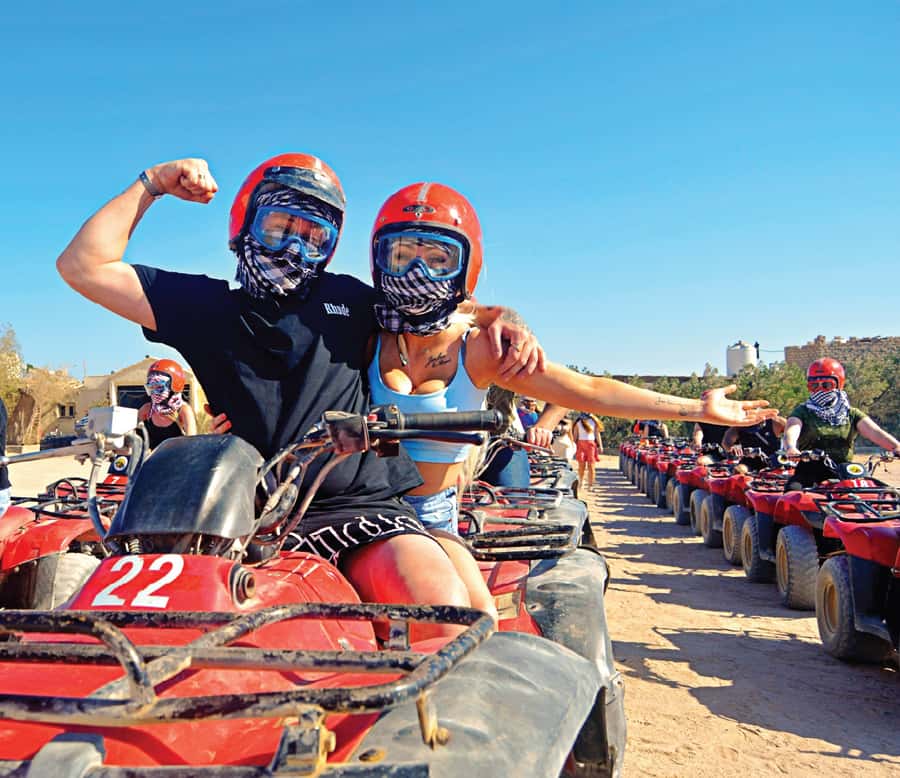 Hurghada: Desert Quad, Bedouin Village, and Camel Ride Tour - The 40 km quad bike ride: automatic power, sand bumps, and following the guide