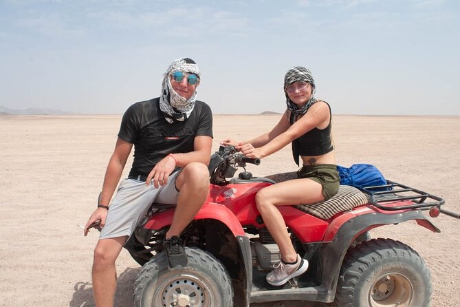 Hurghada safari 3 Hour Quad &Camel Ride Bedouin Village Visit - Quad Bikes in the Sand: The 2-Hour Desert Ride