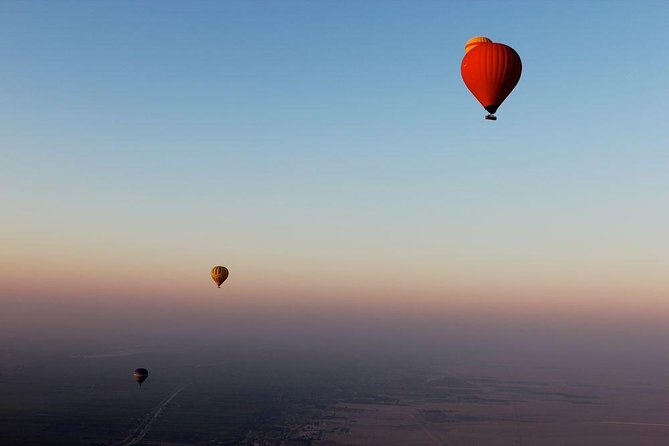 Luxor Hot Air Balloon Skyscope sunrise, temples, Nile watching - Landing Celebration, Tea-and-Cake Breakfast, and Getting Back