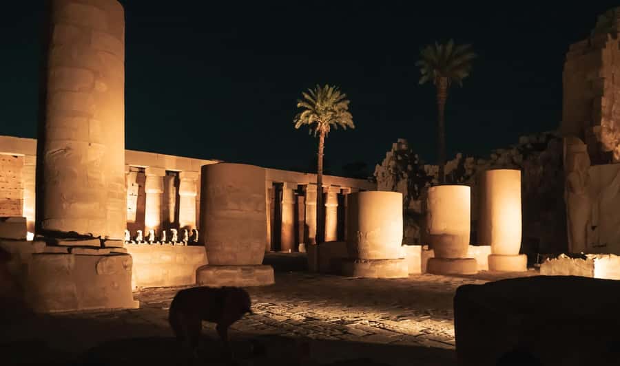 Luxor: Karnak Sound And Light Show With Dinner, Felucca - Walking the Temple After the Noise Starts
