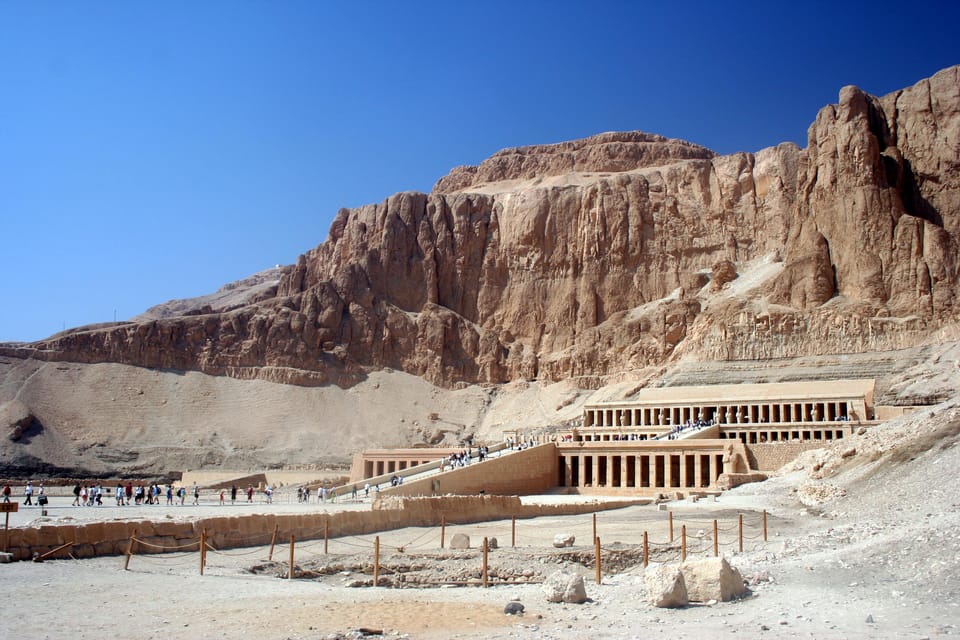 Luxor: Valley of The Kings and Hatshepsut Temple Day Trip - Memnon Colossi: the twin statues tied to Amenhotep III