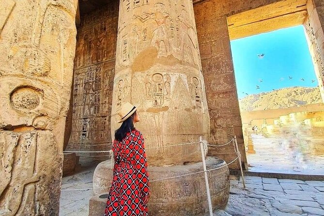 luxor west bank half day tour with Hot air Balloon over luxor - Colossi of Memnon: a fast stop that still tells a story
