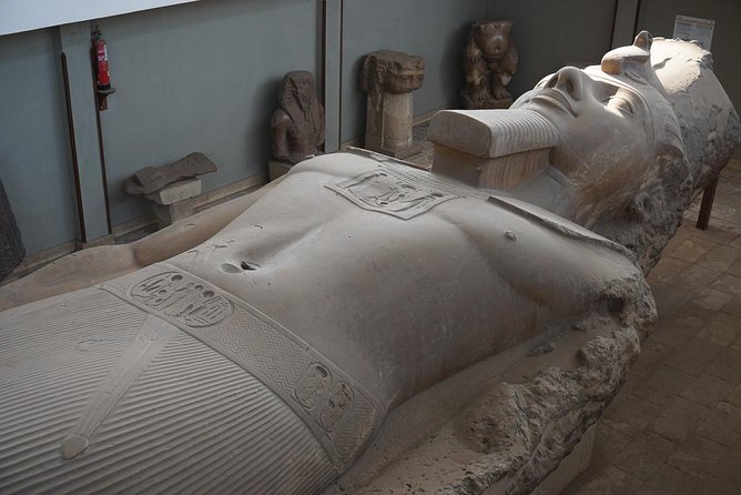 Memphis,Sakkara and Dahshur - Memphis Museum at Mit Rahina: Ramses II and an alabaster sphinx