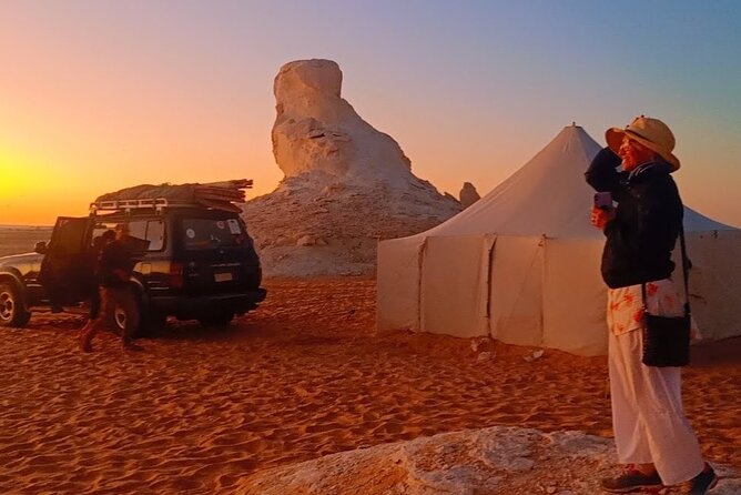 Overnight Camp Bahariya Oasis A Hidden Gem in the Egyptian Desert - Day 1 in the Black Desert: volcano rock, crystal sand, camel-history views