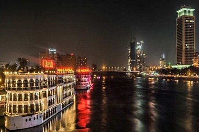 Private Day Tour to Giza Pyramids, Sphinx & Saqqara + Luxury Nile Dinner Cruise - Luxury Nile dinner cruise at night: performances, live music, and city views