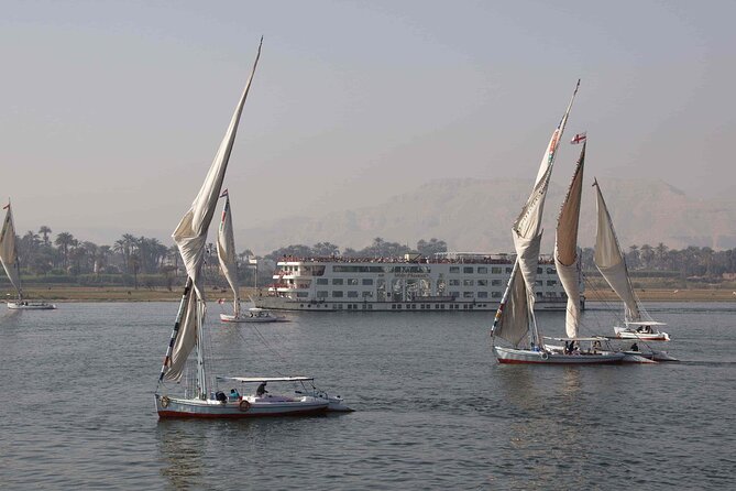 Private Felucca Boat Ride - Sailing past Luxor Temple and the East/West Bank views