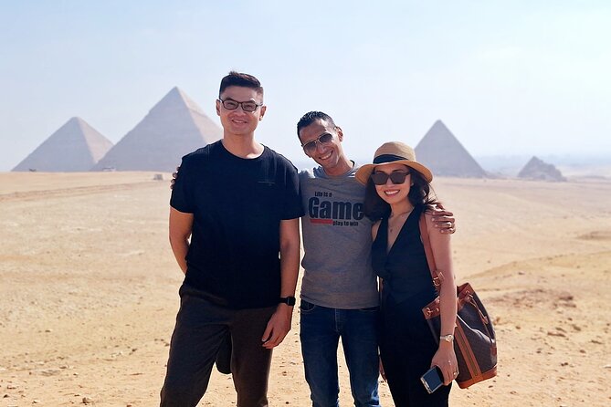 Private Giza Pyramids Sphinx Memphis Saqqara Lunch and Camel - Giza Plateau: three pyramids, the Sphinx, and the Valley Temple zone