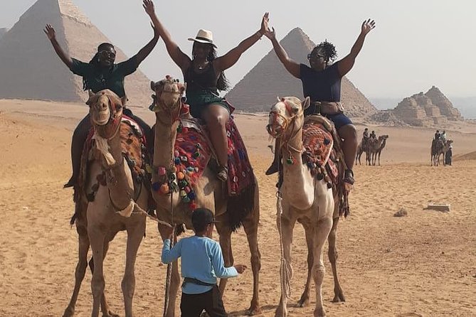 Private Guided Day Tour in Giza Saqqara and the Egyptian Museum Including a Camel Ride from Cairo - Giza Pyramids: Cheops, Chephren, Mycerinus, the Sphinx, and a 25-minute camel ride