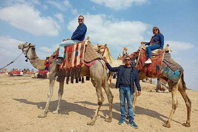 Private guided tour to Giza Pyramids, Sphinx, Memphis, & Saqqara - Stop 2: Great Sphinx views, stories, and a camel ride break