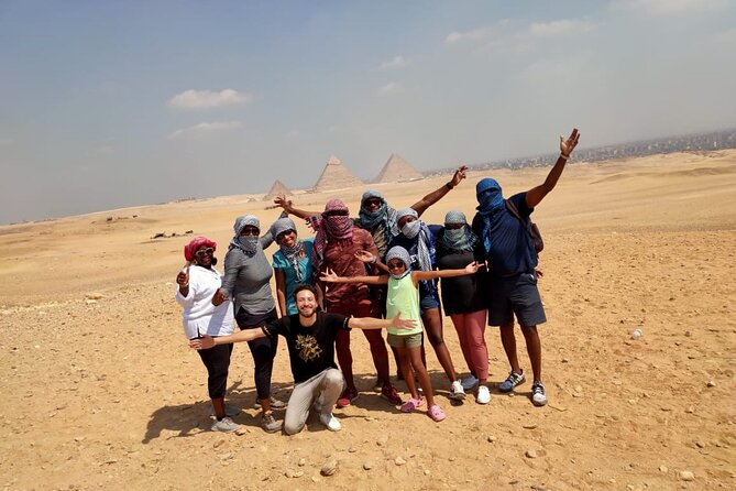 Private guide's trip to Giza pyramids, Great sphinx valley temple - Stop 4: The panoramic three-pyramid viewpoint (plus optional camel time)