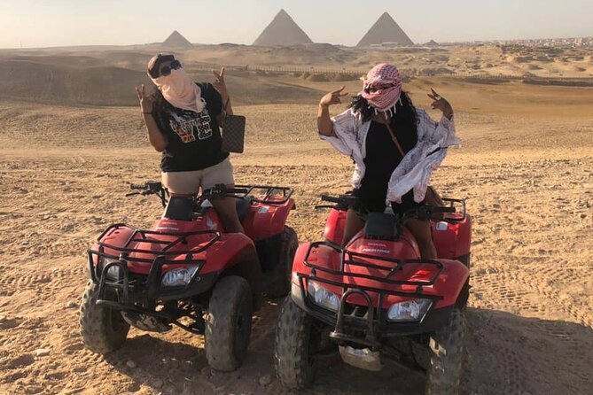 Private Tour in Cairo Tower with ATV Quad Bike and Felucca Ride - Giza stop: the 1-hour ATV quad bike near the pyramids
