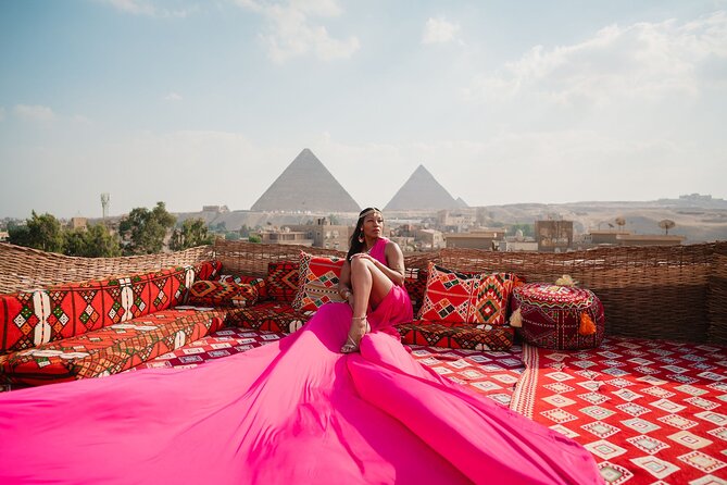 Pyramid Duo Rooftop Capturing Elegance from the Rooftop - Great Pyramids as a Backdrop: Posing, Angles, and Timing