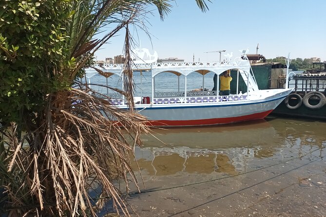 Sail into Splendor: Luxor's Majestic Motor Boat Adventures - Karnak, Luxor Temple views, and Banana Island from the river