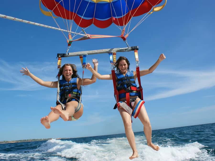 Sharm: Banana, Sofa Boat or Parasailing watersports & pickup - The views you’re paying for: Sharm El-Sheikh and Hadaba from the water