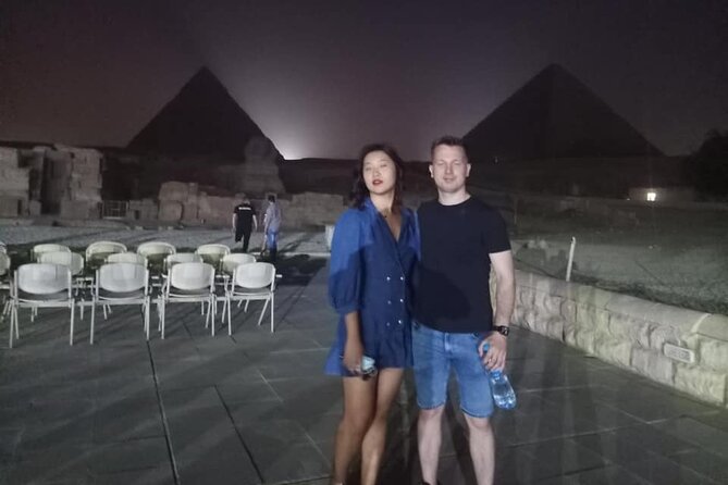 Sound and Light show Giza pyramids with private pick up - What You’ll See Lit Up: Cheops, Chefren, and Mykerinus