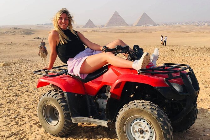 VIP tour Giza Pyramids, Camel Ride, sphinx & felucca Boat - Valley Temple and lunch: when you need shade and fuel